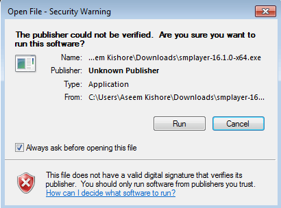 security warning