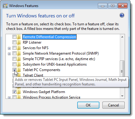 Visualización de una descripción de una función en Windows 7
