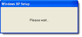 Espere cuadro de diálogo en Windows XP
