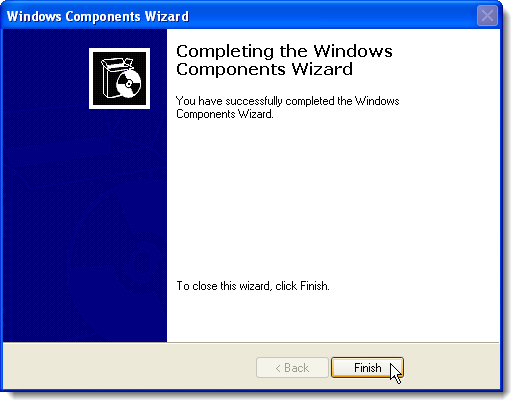 Completando el Asistente de Componentes de Windows
