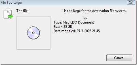file is too large for destination system