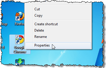 Getting properties of the Chrome shortcut