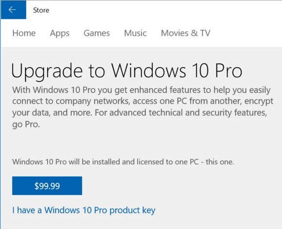 upgrade to win 10 pro
