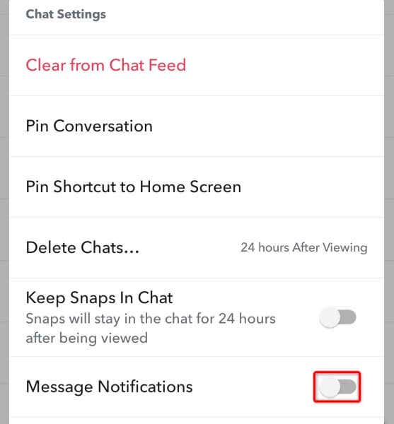 Cómo desactivar las alertas de mensajes para una persona específica en Snapchat imagen