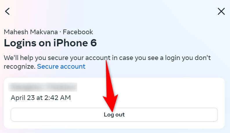 Utilice el sitio de escritorio de Facebook para cerrar sesión en su cuenta en su teléfono imagen