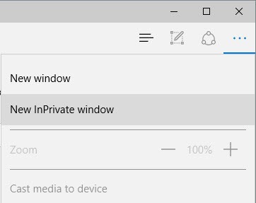 new inprivate window