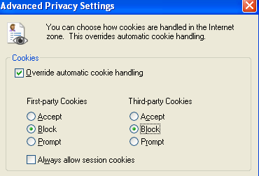 desactivar las cookies