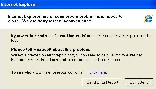 ie encountered problem