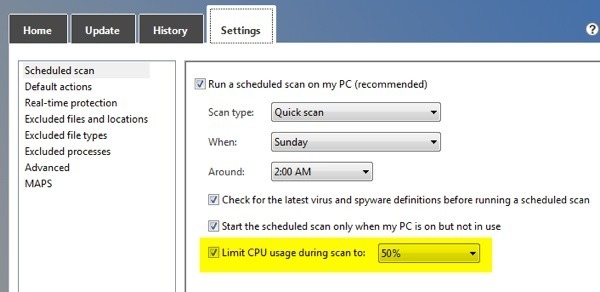 CPU límite de Mse