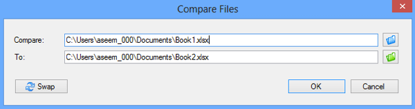 comparar dos archivos de Excel