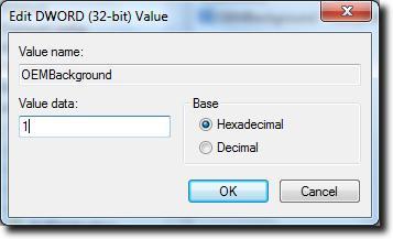 Cambiar el valor de OEMBackground